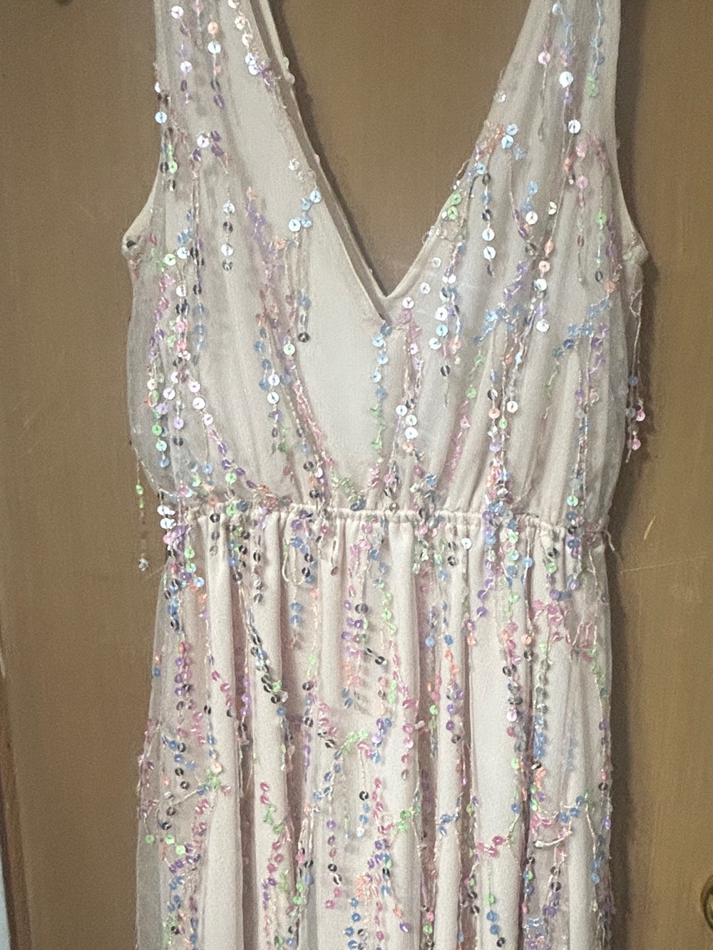 Women’s  Sequin Tulle Party Dress - Blush Pink - Picture 3 of 6